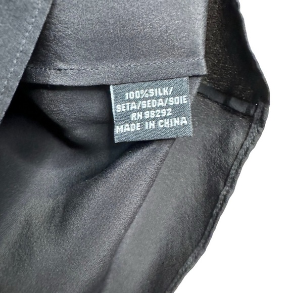 Tibi Black 100% Silk Blouse Womens Size 0 Short Sleeve Top Shirt Lace - Picture 5 of 6